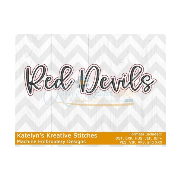 Red Devils Script Machine Embroidery - 2022 Series - Inspire Uplift