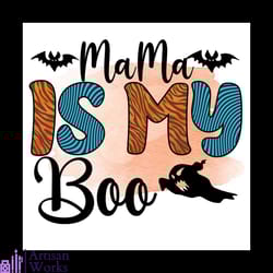 mama is my boo svg, halloween svg, halloween bat svg, tiger pattern svg, boo svg