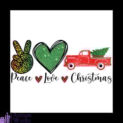 peace love christmas leopard pattern svg, christmas svg, leopard pattern svg