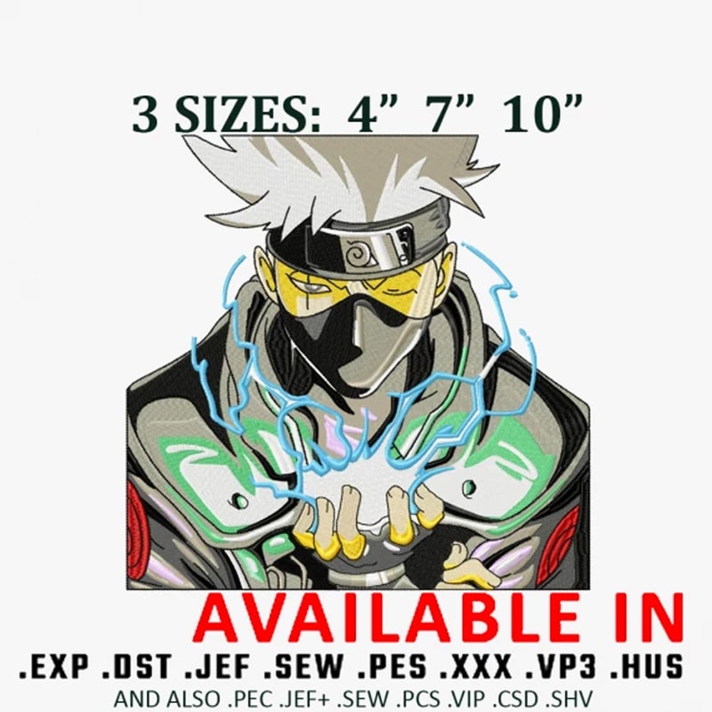 Kakashi Hatake Embroidery Design