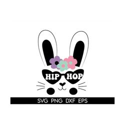 hip hop bunny rabbit svg, easter svg, easter bunny svg, rabbit with sunglasses, funny easter rabbit svg, hip to hop rabb