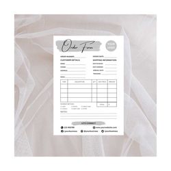 custom order form template | purchase order form template | order form editable | printable craft order form | order for