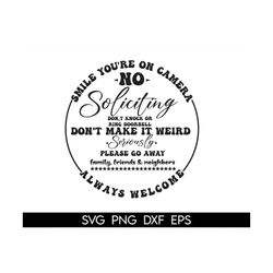 smile you're on camera svg, funny doormat svg, welcome sign svg, home security sign, funny doormat png, printable vector