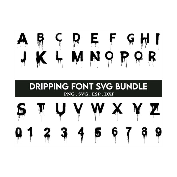 Dripping Font SVG, Dripping Alphabet Svg, Dripping numbers s | Inspire ...