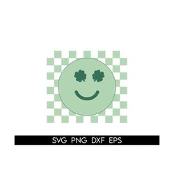 t patricks day svg, st patricks day, retro smile svg, smiley face svg, smiley face clover, groovy pattys png, lucky svg,