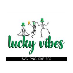 dancing skeleton st patricks svg, st patricks day svg, lucky vibes svg, shamrocks svg,gold coin bucket svg,feeling lucky