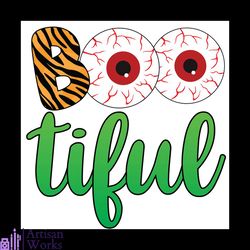 bootiful svg, halloween svg, boo svg, tiger pattern svg, scary halloween svg