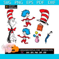 cat in the hat dr seuss bundle svg, 7 files cat in the hat svg