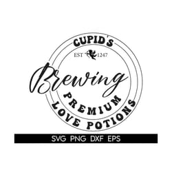 cupid's brewing company svg, png, love potion svg, cupid design, valentine's day design, cupid design, instant download,
