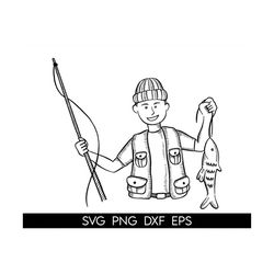 fisherman catching fish svg, fisherman svg, catching fish svg, bass fish svg, bass fishing svg, tshirt svg, bass fish cl