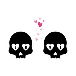 skull lovers svg, valentines skull svg, skull hearts svg, spooky valentines day svg, love vibes svg, skeleton valentine