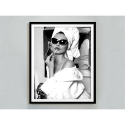 Black and White, Fashion Print, Feminist Poster, Makeup Room Decor, Vintage Photography, Teen Girl Wall Art, Glam Decor,