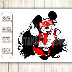 Middle finger Mickey digital download SVG files, Png files, Jpeg files, Dxf files