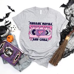 horror movies and chill shirt , halloween shirt, funny halloween shirt,halloween party shirt, trick or treat shirt, spoo