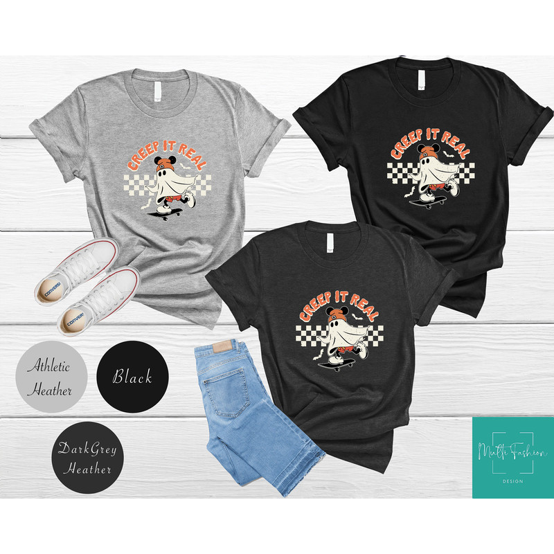 Retro Mickey Ghost Skateboarding Shirt, Creep it Real Shirt, Vintage Disney Ghost Halloween Shirt, Witch Shirt, Retro Fall Shirt, Fall Shirt - 2.jpg