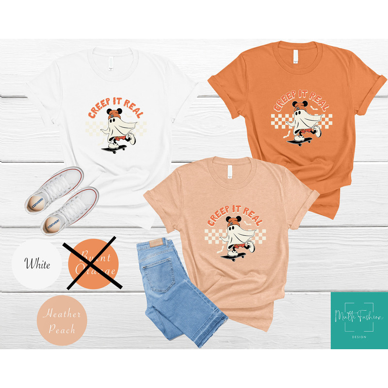 Retro Mickey Ghost Skateboarding Shirt, Creep it Real Shirt, Vintage Disney Ghost Halloween Shirt, Witch Shirt, Retro Fall Shirt, Fall Shirt - 3.jpg