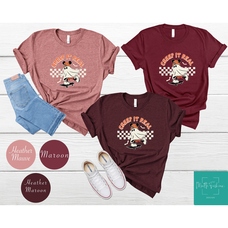 Retro Mickey Ghost Skateboarding Shirt, Creep it Real Shirt, Vintage Disney Ghost Halloween Shirt, Witch Shirt, Retro Fall Shirt, Fall Shirt - 4.jpg