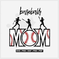 Baseball mom SVG design, including dxf, png, jpg, pdf files, Perfect for Cricut Maker, Silhouette Cameo and other cuttin