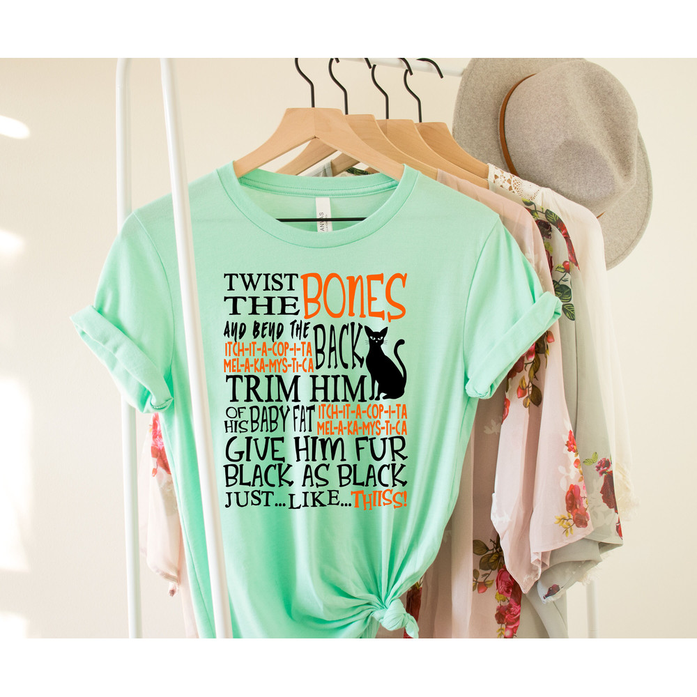 Twist The Bones Shirt Gift For Halloween, Halloween Cat Shirt, Black Cat Tshirt, Halloween Clothing, Witch Spell Tee, Hocus Pocus Shirt Gift - 2.jpg