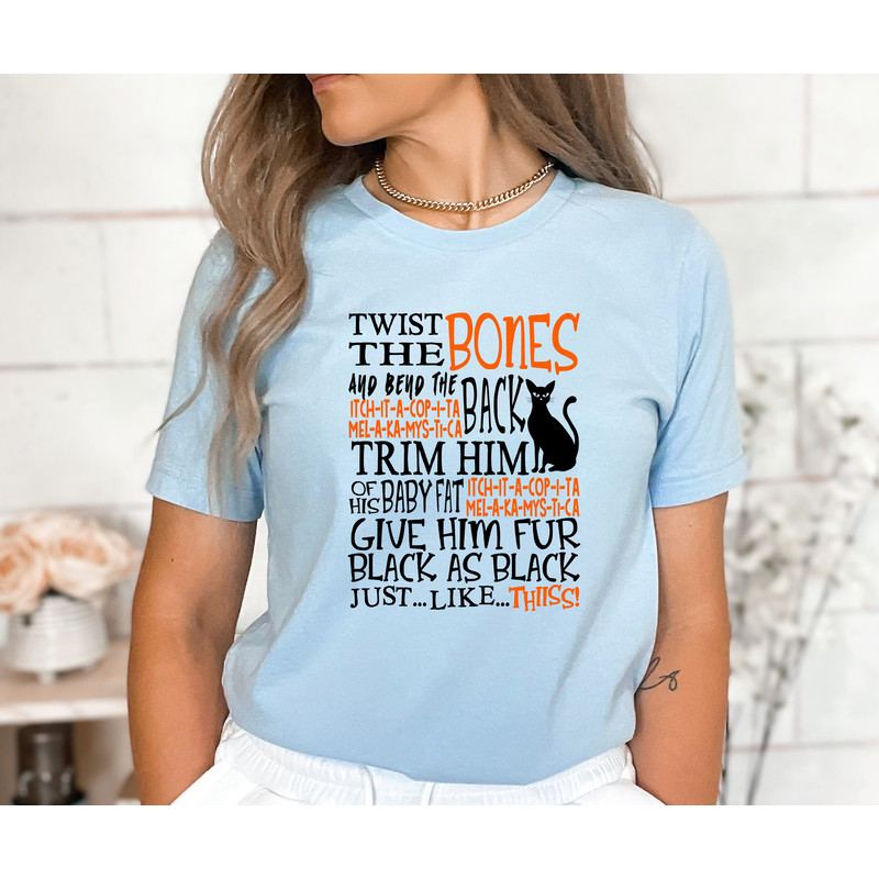 Twist The Bones Shirt Gift For Halloween, Halloween Cat Shirt, Black Cat Tshirt, Halloween Clothing, Witch Spell Tee, Hocus Pocus Shirt Gift - 3.jpg