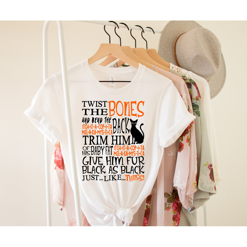 Twist The Bones Shirt Gift For Halloween, Halloween Cat Shirt, Black Cat Tshirt, Halloween Clothing, Witch Spell Tee, Hocus Pocus Shirt Gift - 4.jpg