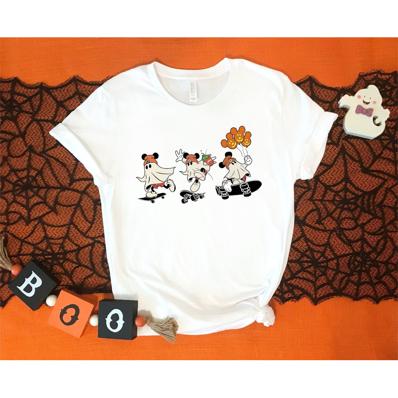 Disney Halloween Shirt, Vintage Mickey Ghost Skateboarding Shirt, Halloween Boo Shirt, Halloween Family Shirt, Disney Trip Shirt - 3.jpg