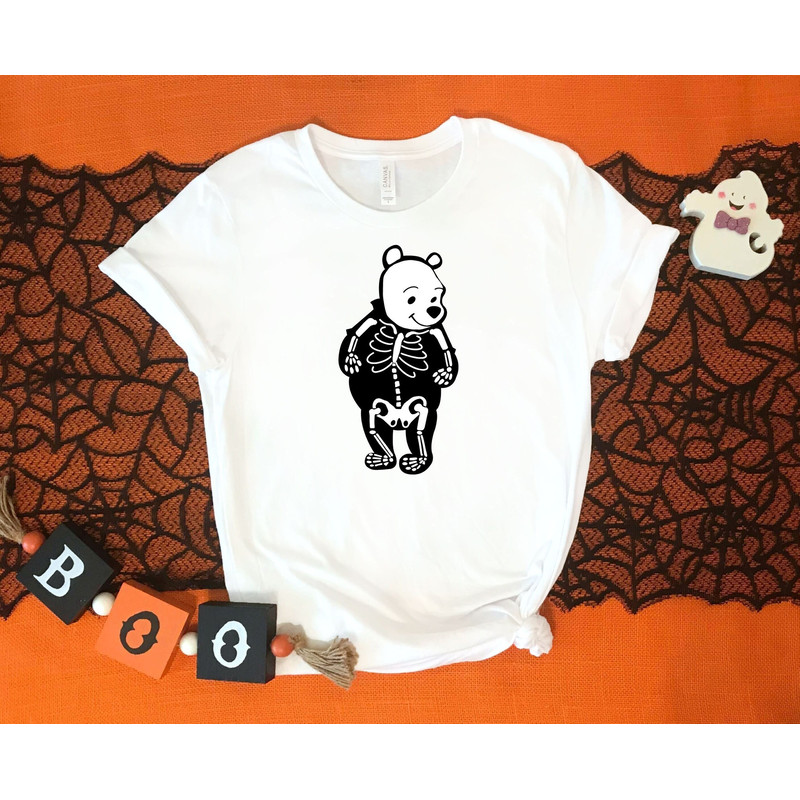 Skeleton Winnie The Pooh Shirt, Disney Halloween Shirt, Funny Skeleton Shirt, Disney Trip Shirt, Halloween Family Shirt, Halloween Party Tee - 5.jpg