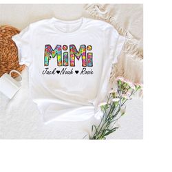 custom kids names grandma shirt, personalized mimi t-shirt for mother's day gifts, new grandma sweatshirt, mimi gift, fl