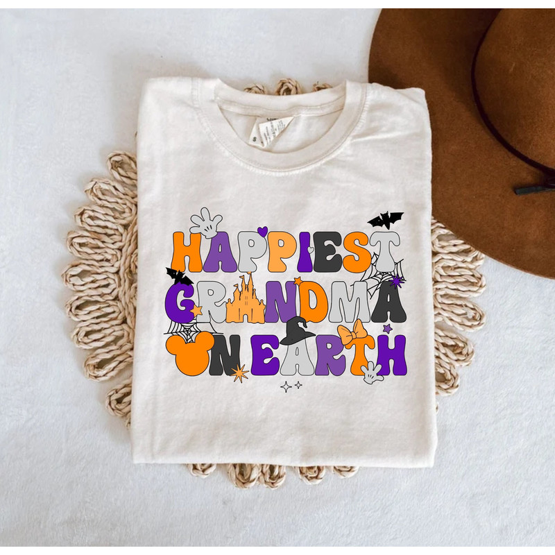 Disney Happiest Grandma On Earth Halloween Comfort Colors® Shirt, Disney Mom Shirt, Disney Family Shirt, Disney Halloween Shirt, Custom Tees - 1.jpg