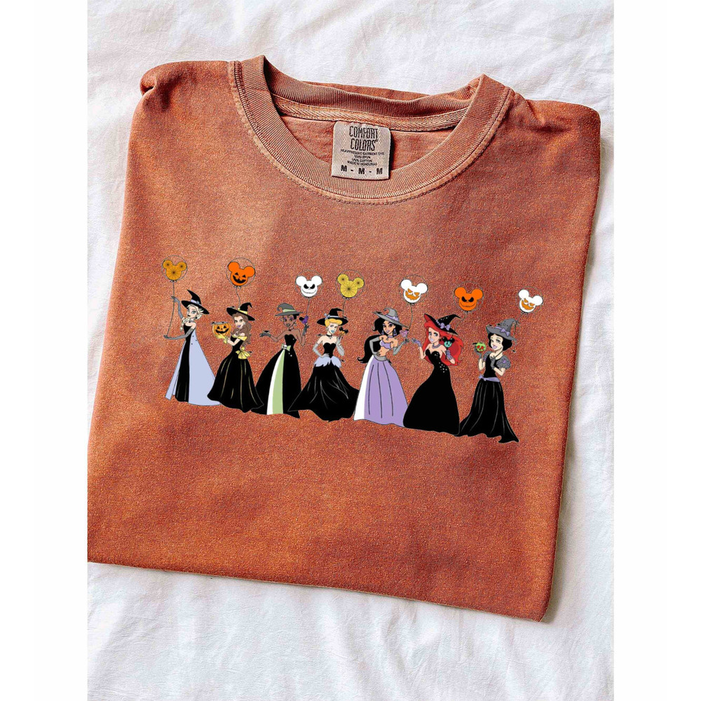 Disney Princess Balloons Halloween Comfort Colors® Shirt, Disney Balloons Spooky Season Shirt, Disney Spooky Shirt, Family Halloween Shirt - 2.jpg