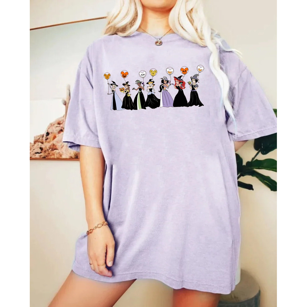 Disney Princess Balloons Halloween Comfort Colors® Shirt, Disney Balloons Spooky Season Shirt, Disney Spooky Shirt, Family Halloween Shirt - 3.jpg