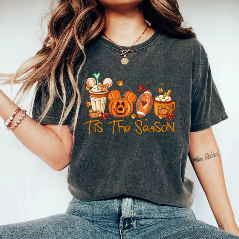 Disney Tis The Season Season Comfort Colors® Shirt, Mickey Pumpkin Shirt, Disney Fall Shirt, Disney Halloween Shirt, Disney Football shirt - 2.jpg