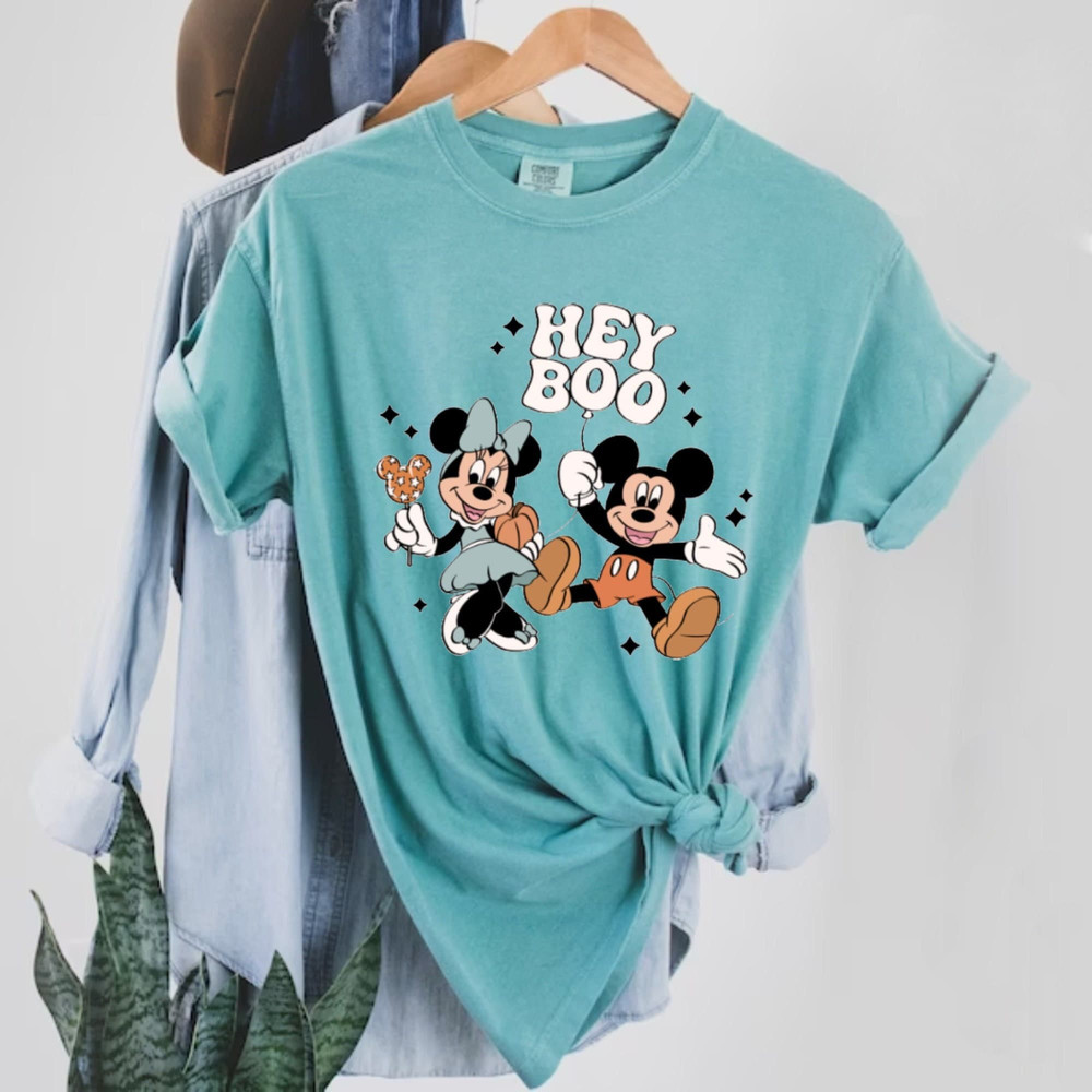 Hey Boo Mickey Minnie Comfort Colors® Shirt, Mickey Halloween Shirt, Pumpkin Mickey, Disney Spooky Season Shirt, Disney Halloween Shirt - 1.jpg