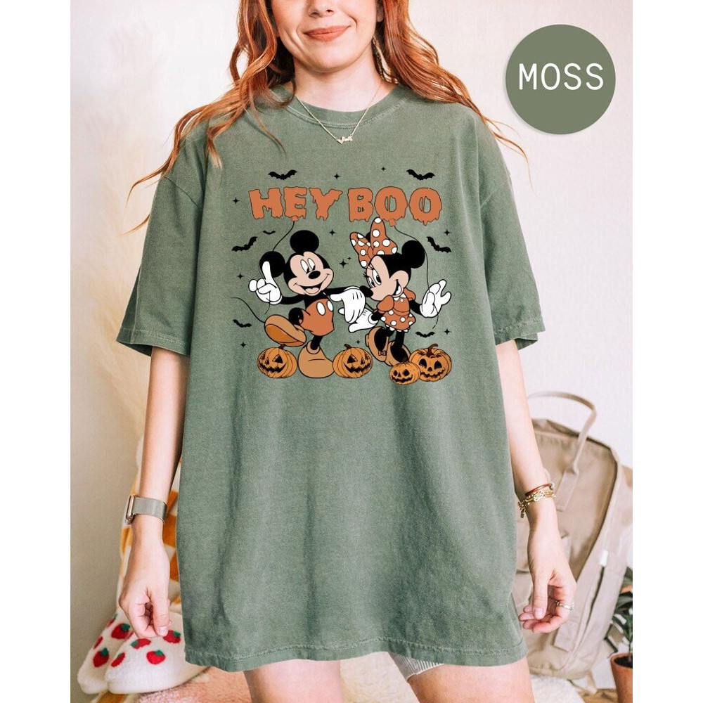 Hey Boo Mickey Minnie Comfort Colors® Shirt, Mickey Minnie Halloween Shirt, Pumpkin Mickey, Disney Spooky Shirt, Disney Halloween Shirt - 1.jpg