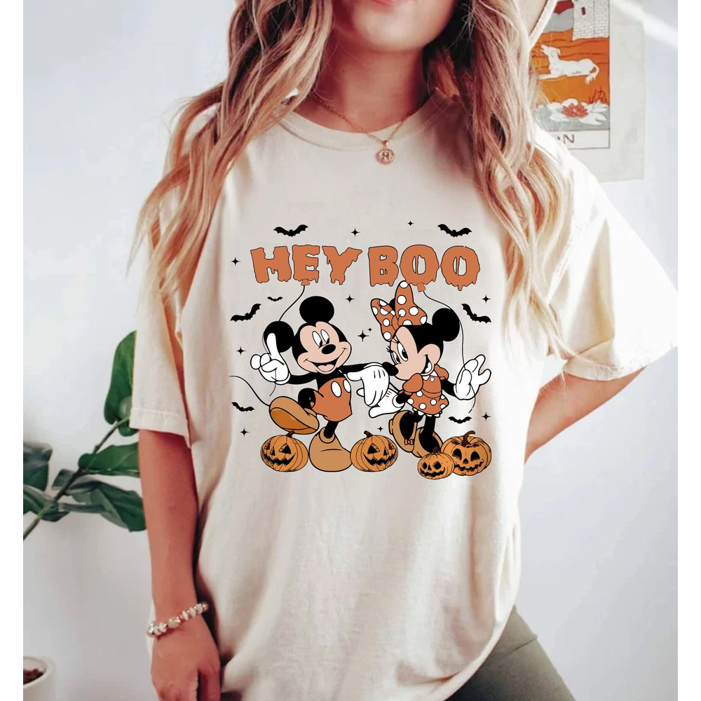 Hey Boo Mickey Minnie Comfort Colors® Shirt, Mickey Minnie Halloween Shirt, Pumpkin Mickey, Disney Spooky Shirt, Disney Halloween Shirt - 3.jpg