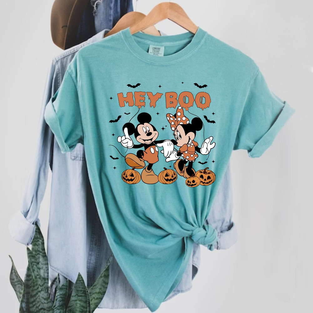 Hey Boo Mickey Minnie Comfort Colors® Shirt, Mickey Minnie Halloween Shirt, Pumpkin Mickey, Disney Spooky Shirt, Disney Halloween Shirt - 4.jpg