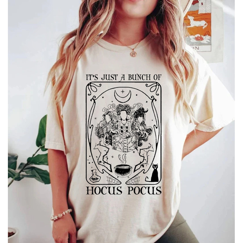 It's Just A Bunch Of Hocus Pocus Tarot Card Comfort Colors® Shirt, Hocus Pocus Halloween Shirt, Sanderson Sisters Shirt,Disney Halloween Tee - 1.jpg