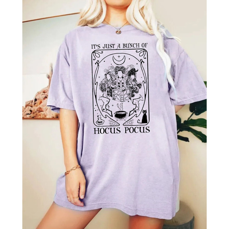 It's Just A Bunch Of Hocus Pocus Tarot Card Comfort Colors® Shirt, Hocus Pocus Halloween Shirt, Sanderson Sisters Shirt,Disney Halloween Tee - 4.jpg