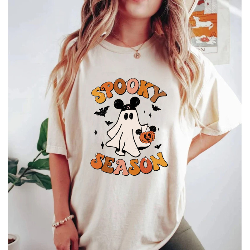 Mickey Ghost Spooky Season Comfort Colors® Shirt, Mickey Boo Halloween Shirt, Pumpkin Mickey, Disney Spooky Shirt, Disney Halloween Shirt - 2.jpg
