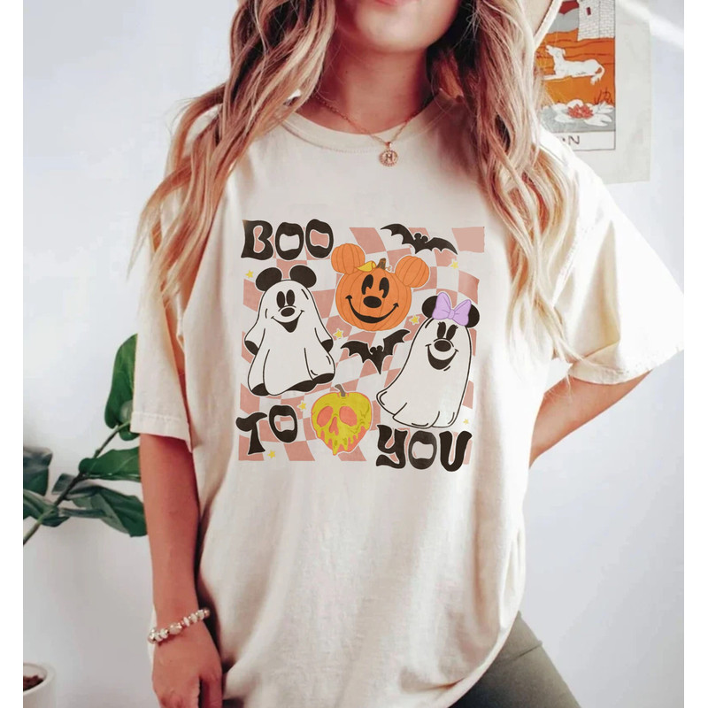 Mickey Minnie Boo To You Comfort Colors® Shirt, Mickey Minnie Ghost Halloween Shirt, Disney Spooky Season Shirt, Mickey Minnie Pumpkin Shirt - 2.jpg