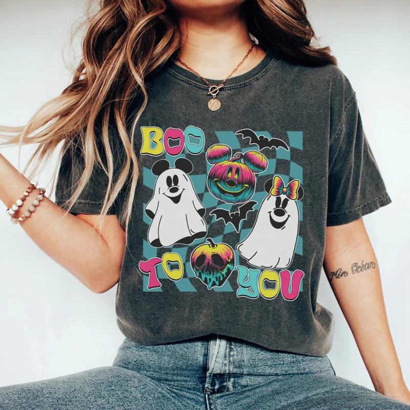Mickey Minnie Boo To You Comfort Colors® Shirt, Mickey Minnie Ghost Halloween Shirt, Disney Spooky Season Shirt, Mickey Minnie Pumpkin Shirt - 3.jpg