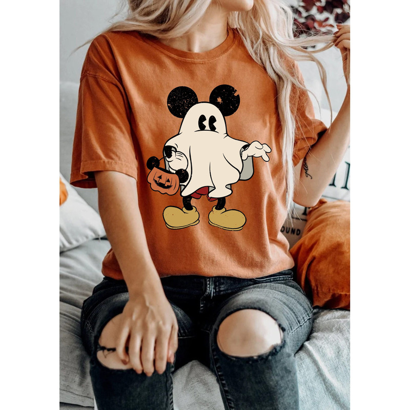 Mickey Pumpkin Ghost Comfort Colors® Shirt, Mickey Boo Halloween Shirt, Disney Mouse Halloween, Disney Spooky Shirt, Disney Halloween Shirt - 1.jpg