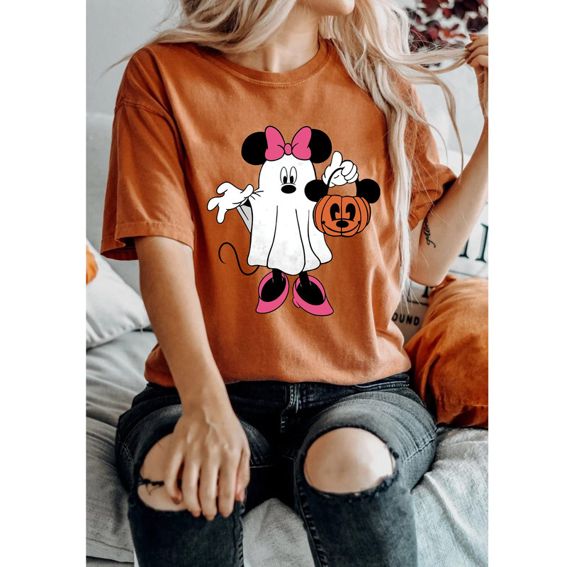 Minnie Ghost Holding Pumpkin Comfort Colors® Shirt, Minnie Mouse Halloween Shirt, Minnie Boo, Disney Spooky Shirt, Disney Halloween Shirt - 3.jpg