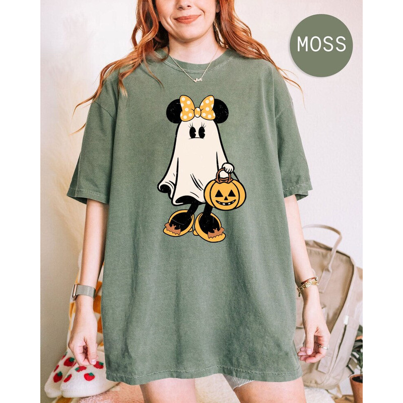 Minnie Pumpkin Halloween Comfort Colors® Shirt, Minnie Mouse Halloween Shirt, Minnie Ghost Tee, Disney Spooky Shirt, Disney Halloween Shirt - 1.jpg