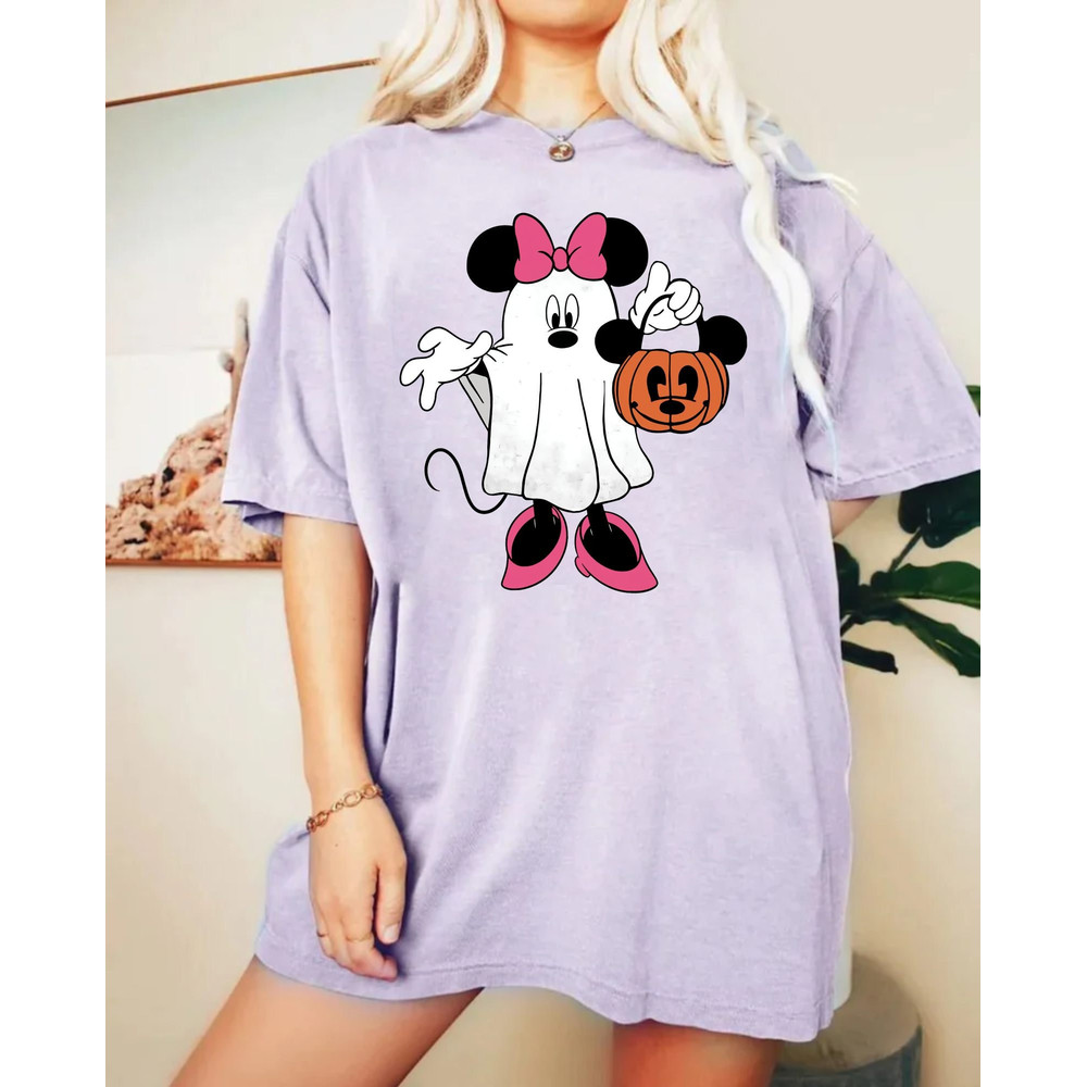 Minnie Ghost Holding Pumpkin Comfort Colors® Shirt, Minnie Mouse Halloween Shirt, Minnie Boo, Disney Spooky Shirt, Disney Halloween Shirt - 5.jpg