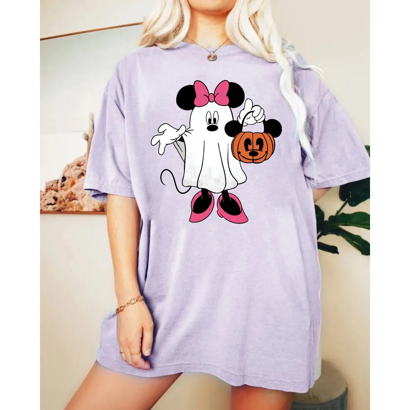 Minnie Ghost Holding Pumpkin Comfort Colors® Shirt, Minnie Mouse Halloween Shirt, Minnie Boo, Disney Spooky Shirt, Disney Halloween Shirt - 5.jpg