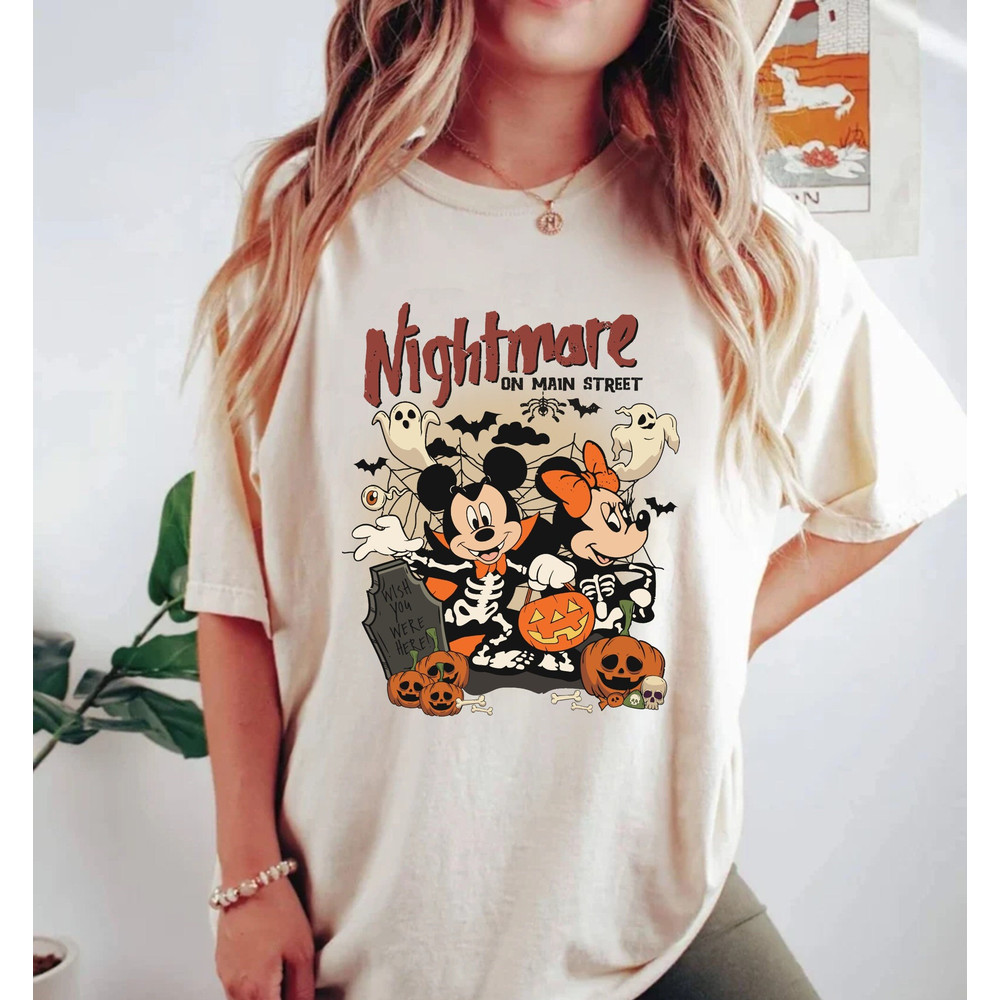 Nightmare On Main Street Mickey Minnie Comfort Colors® Shirt, Disney Halloween Shirt, Disney Spooky Shirt, Disney Halloween Party Shirt - 1.jpg
