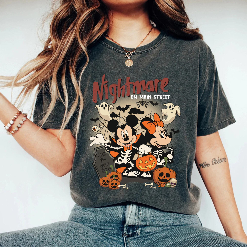 Nightmare On Main Street Mickey Minnie Comfort Colors® Shirt, Disney Halloween Shirt, Disney Spooky Shirt, Disney Halloween Party Shirt - 2.jpg