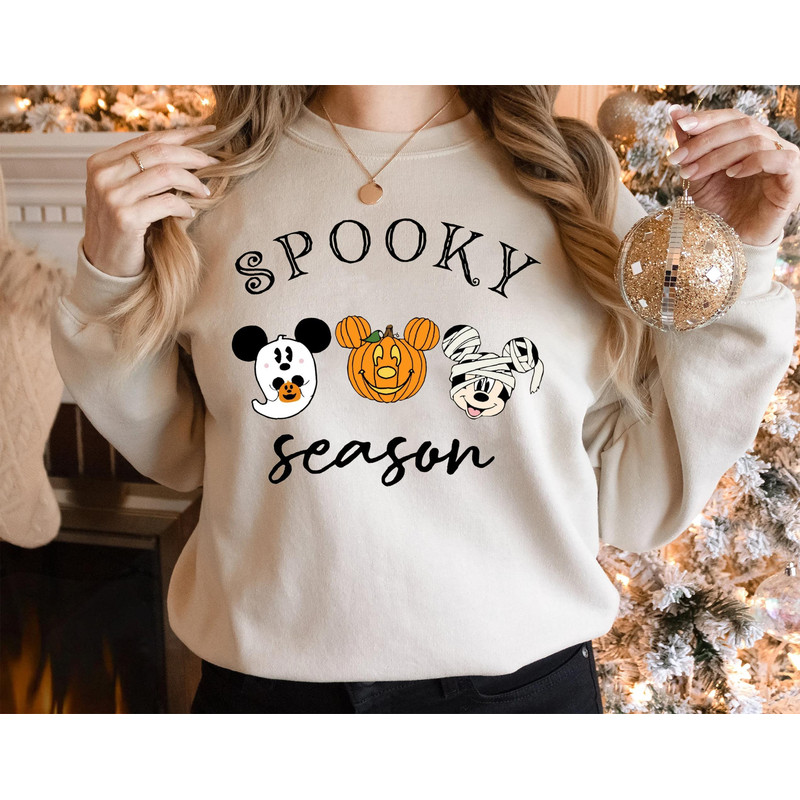 Spooky Season Mickey Head Sweatshirt, Mickey Halloween Sweatshirt, Mickey Pumpkin Shirt, Jack o Lantern Sweatshirt, Disney Halloween Sweater - 2.jpg