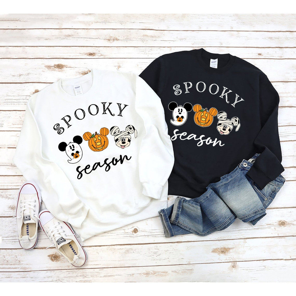 Spooky Season Mickey Head Sweatshirt, Mickey Halloween Sweatshirt, Mickey Pumpkin Shirt, Jack o Lantern Sweatshirt, Disney Halloween Sweater - 3.jpg